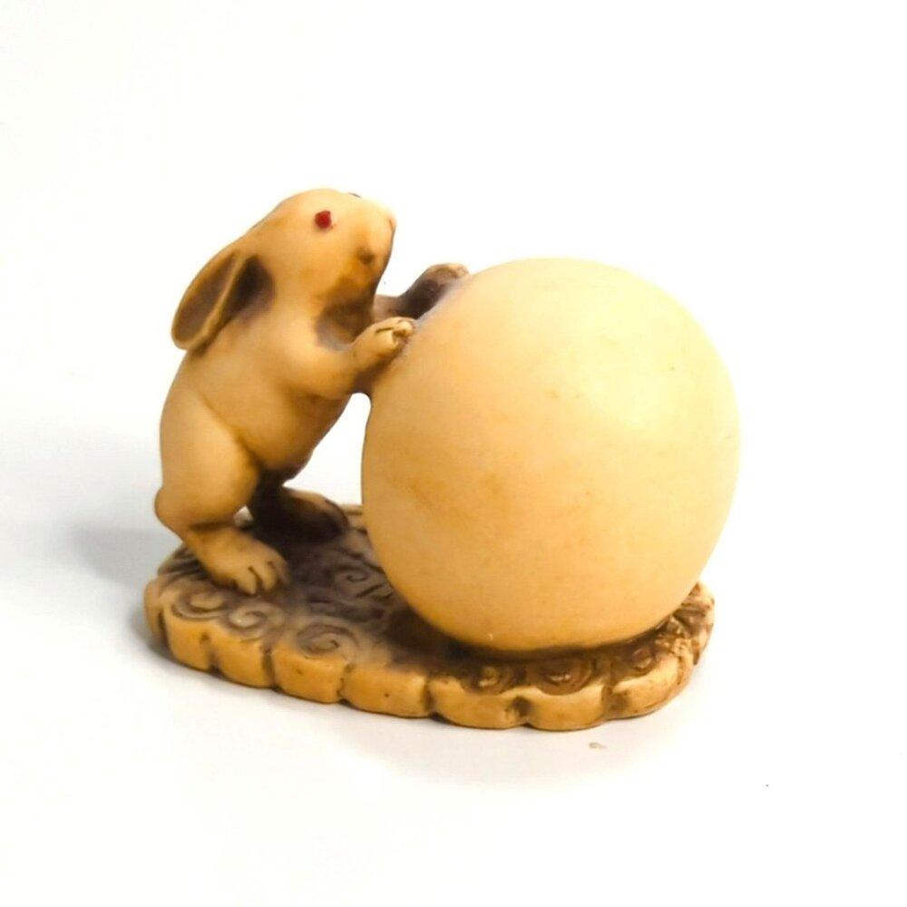Vintage MFA Artek Bunny Rabbit Rolling Egg Figurine Resin Miniature
